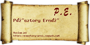 Pásztory Ernő névjegykártya
