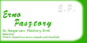 erno pasztory business card